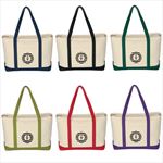 JH3235 Large Heavy Cotton Canvas Boat Tote With Custom Imprint